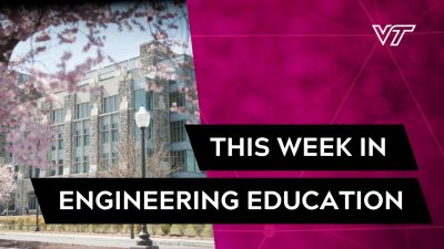A decorative graphic that reads "This week in Engineering Education."