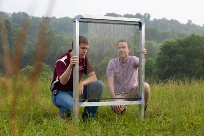 Borekyo and Kennedy survey a fog harp