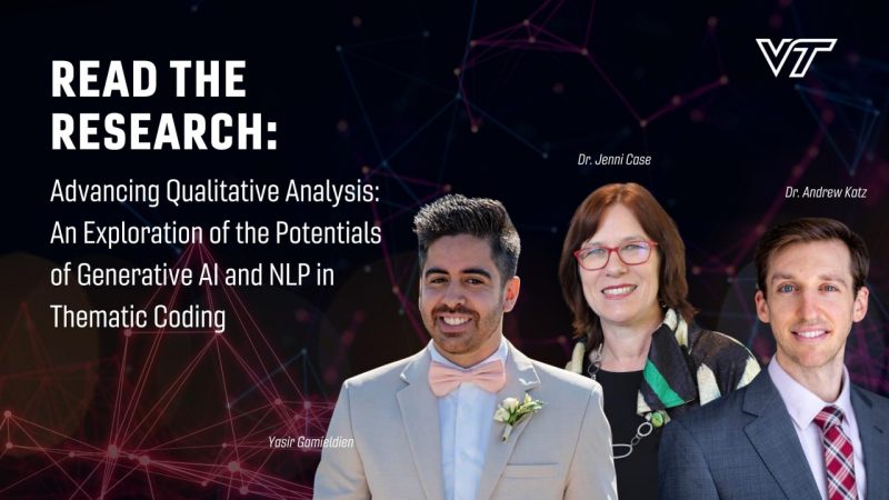 A graphic called "read the research" featuring the images of Drs. Jenni Case and Andrew Katz, and graduate student Yasir Gamieldien.
