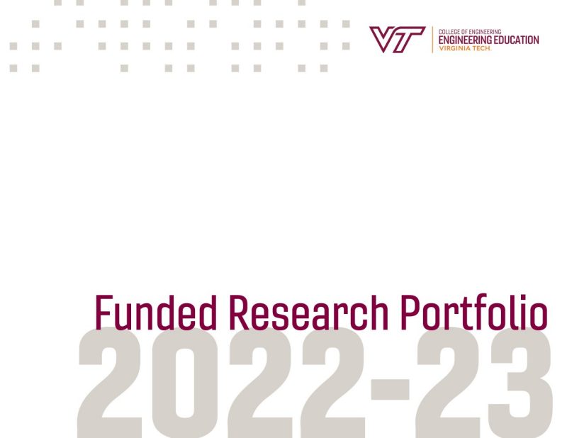 The cover of the 2022-23 Funded Research Portfolio for Engineering Education. The image is a link that takes you to the full portfolio PDF.